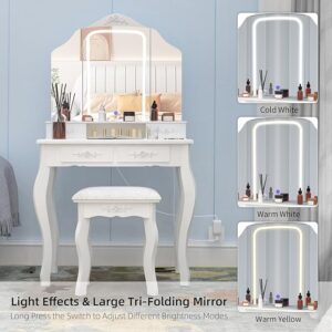 Makeup dresser with light